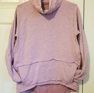 Pink lululemon mock neck sweater with thumb holes